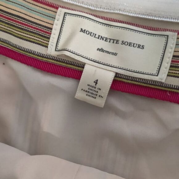 Moulinette Soeurs Anthropologie Strapless Dress with Pastel Stripes Sz 4 - Picture 9 of 11